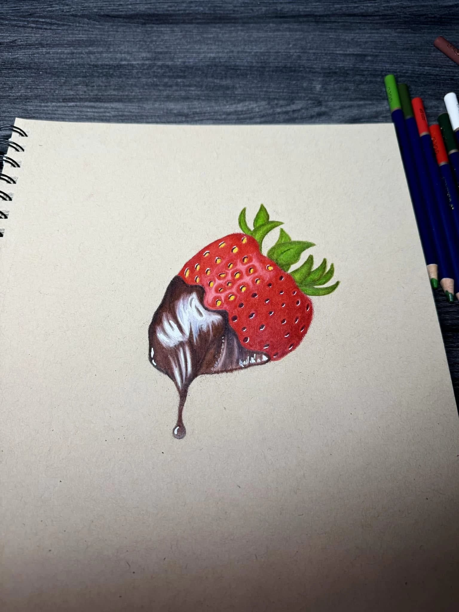 Chocolate strawberry drawing