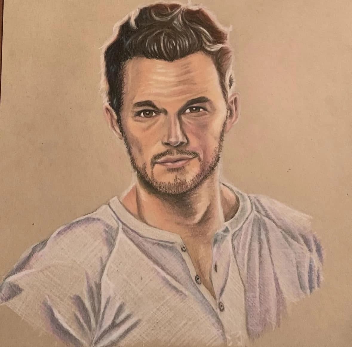 Portrait drawing of a man
