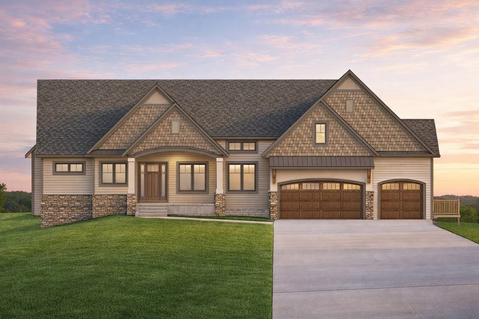 Forest Lake MN ranch home rendering