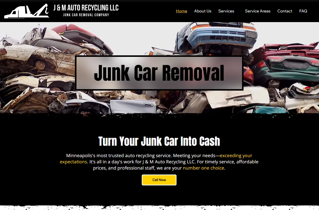 JM Auto Recycling website