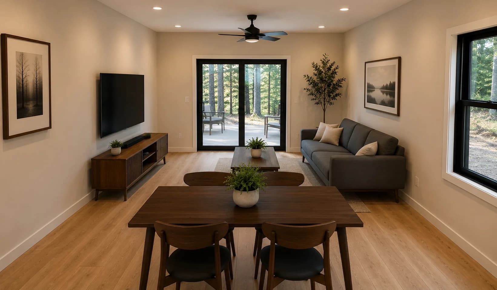 Living room interior rendering