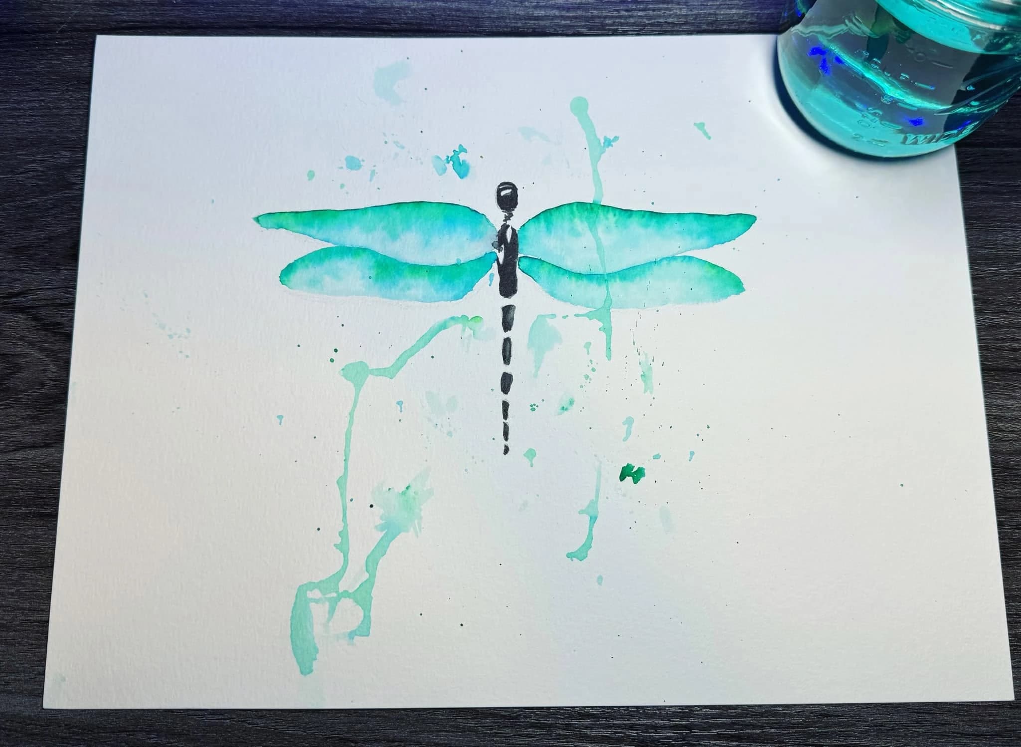 Dragonfly watercolor painting