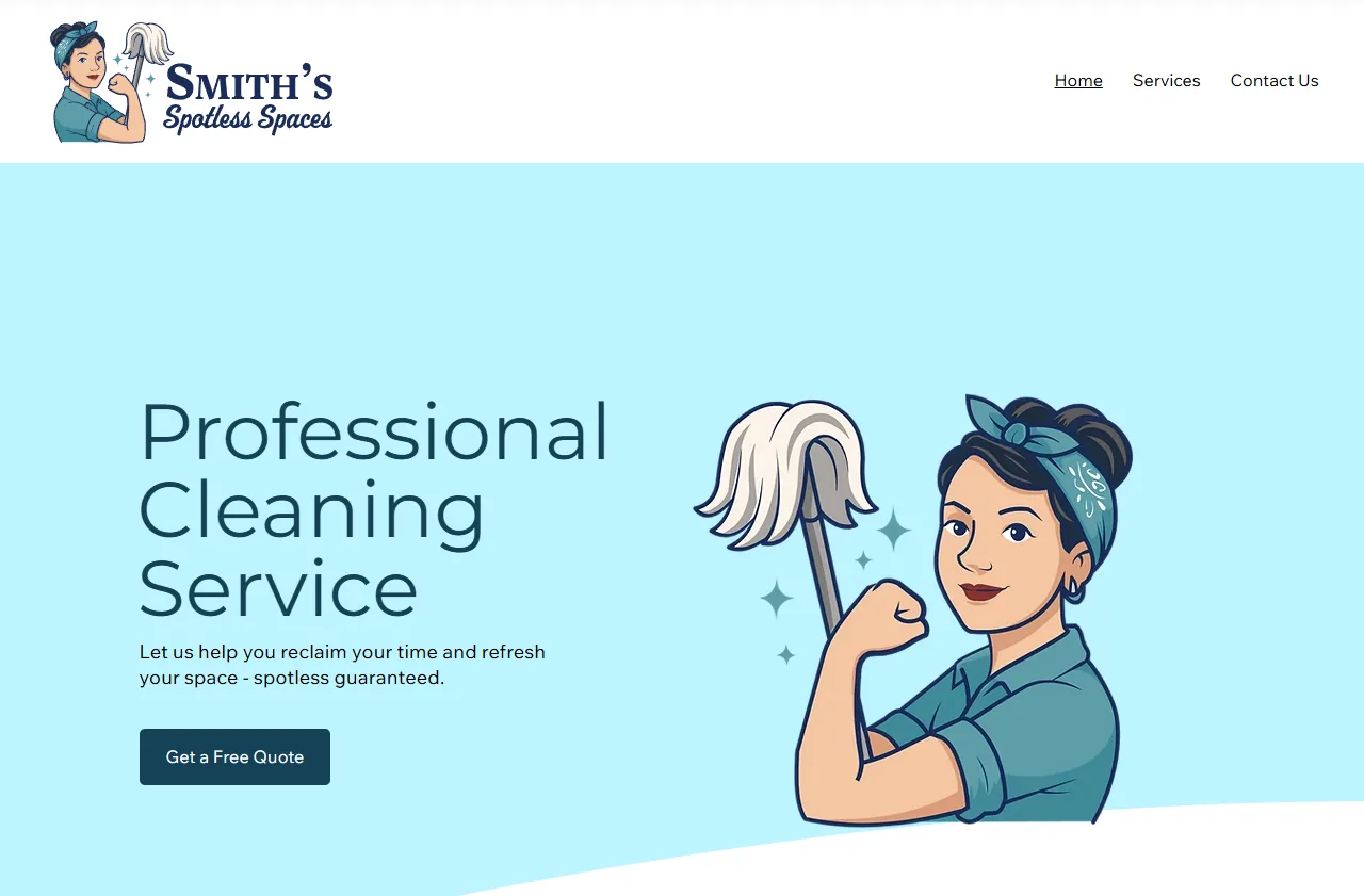 Smith's Spotless Spaces cleaning website