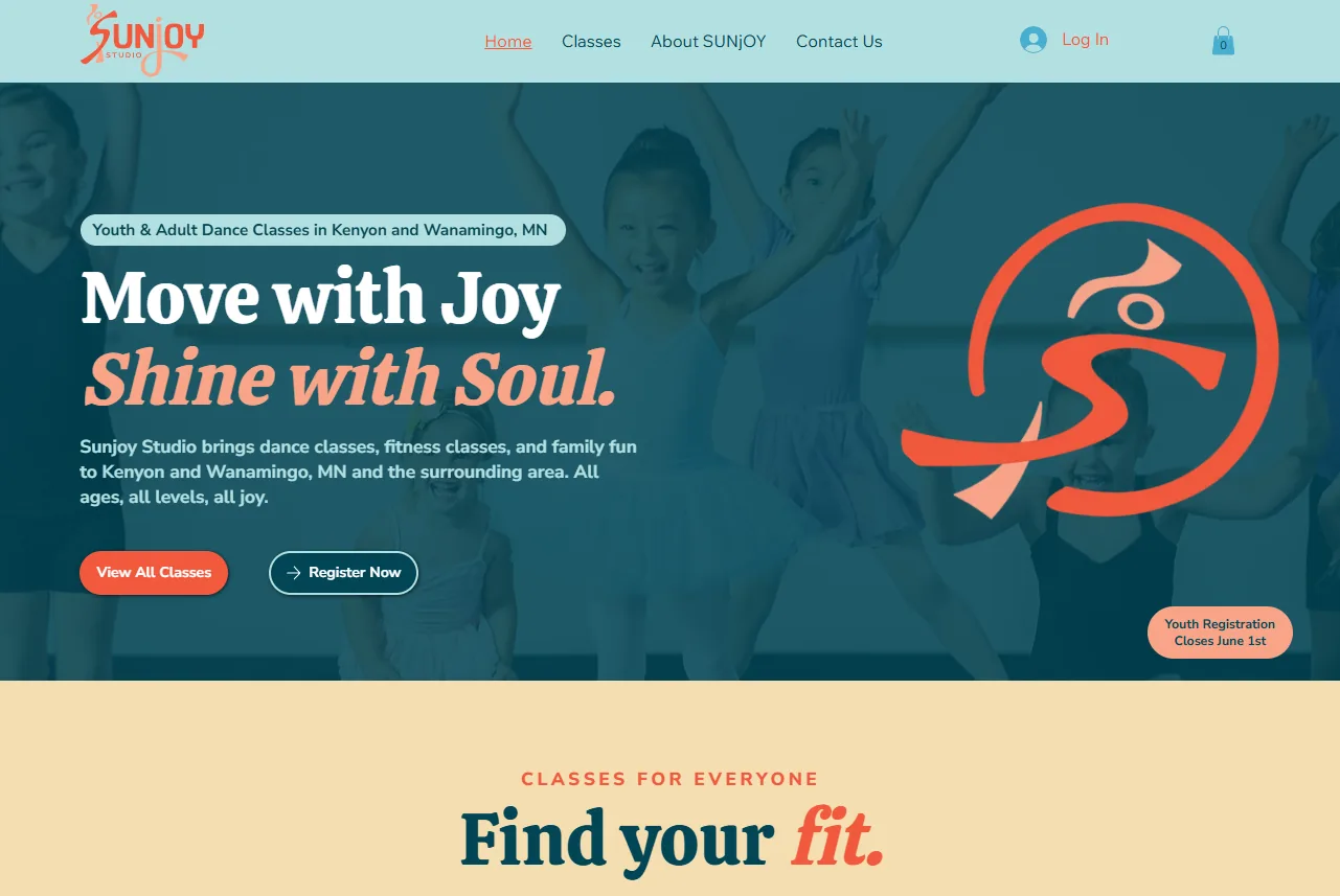 Sunjoy Studio dance and fitness website