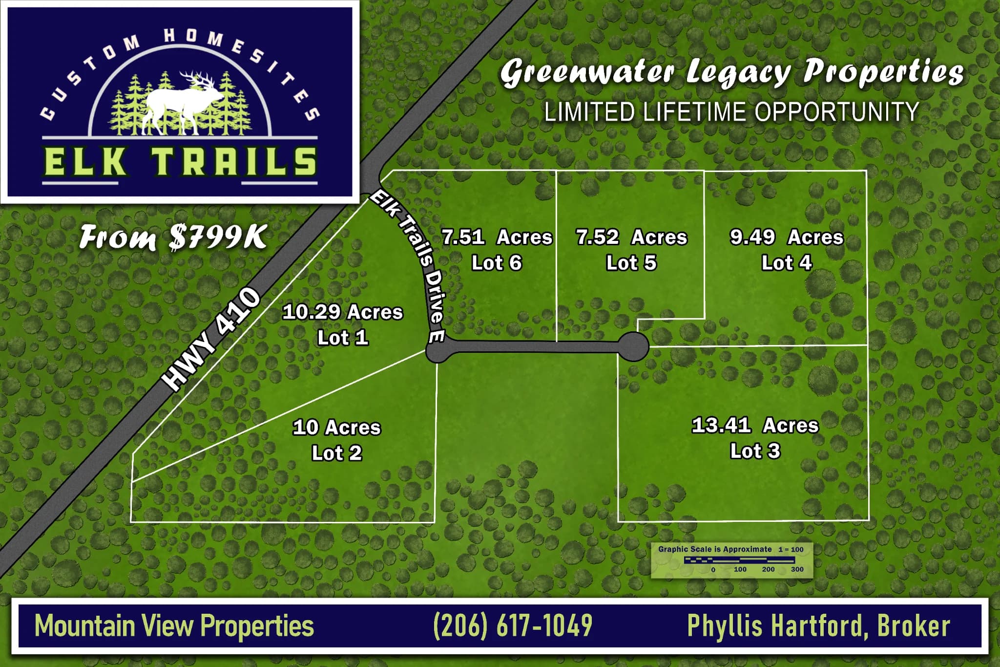 Elk Trails subdivision plat map design, Washington State