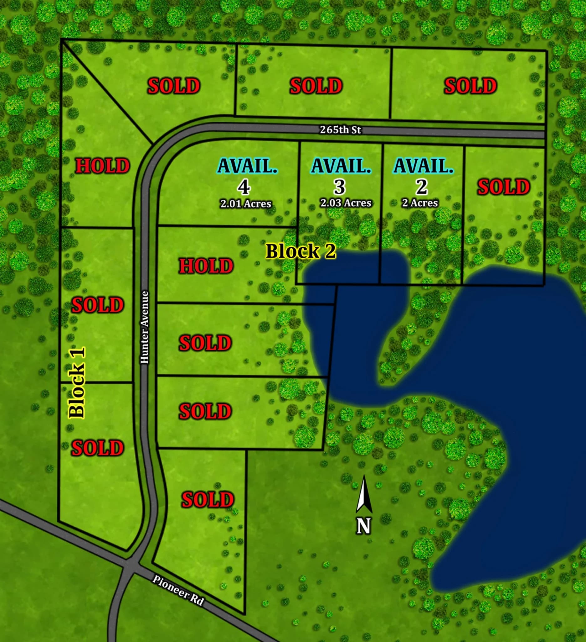 Hunter Hill acreage development plat map design, Wyoming MN